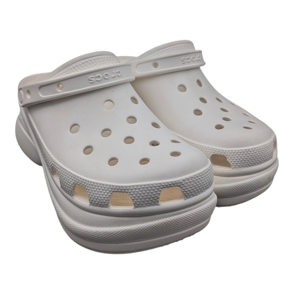 Crocs Classic Platform Clogs Bae White Iconic Slip On Perforated Size 10 - Picture 2 of 12